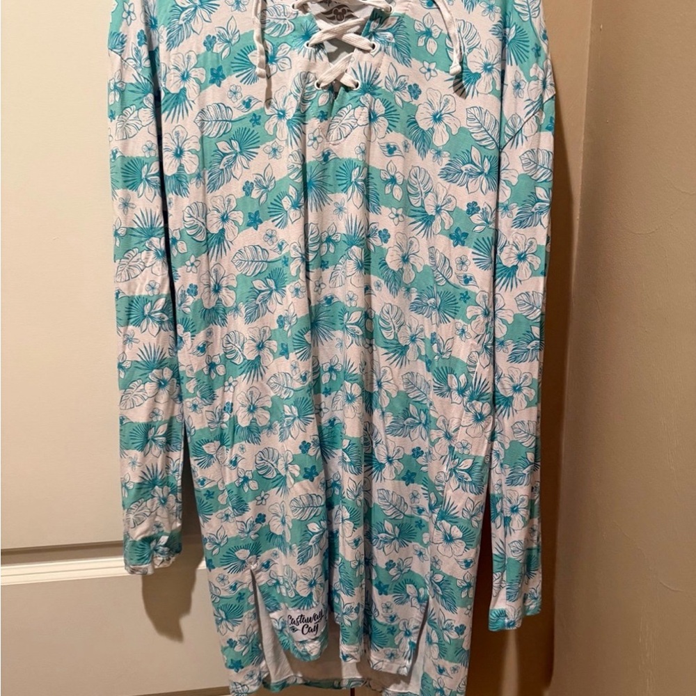 Disney Cruise Line Floral Lace-Up Tunic